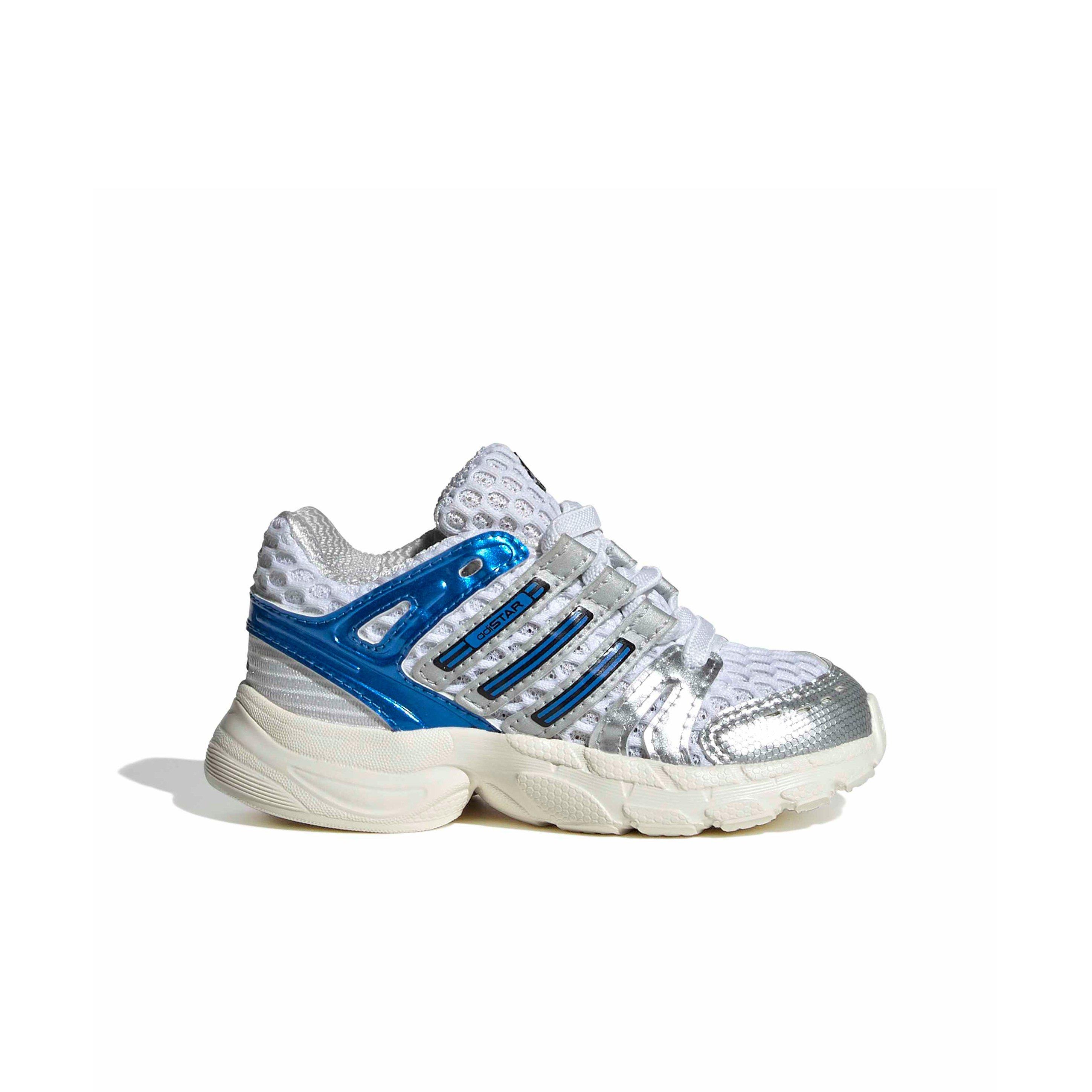 adidas Originals Adistar Control 5 EL "Ftwr White/Lucid Ray Blue/Dash Grey" Infant Boys' Shoe - WHITE/BLUE/GREY